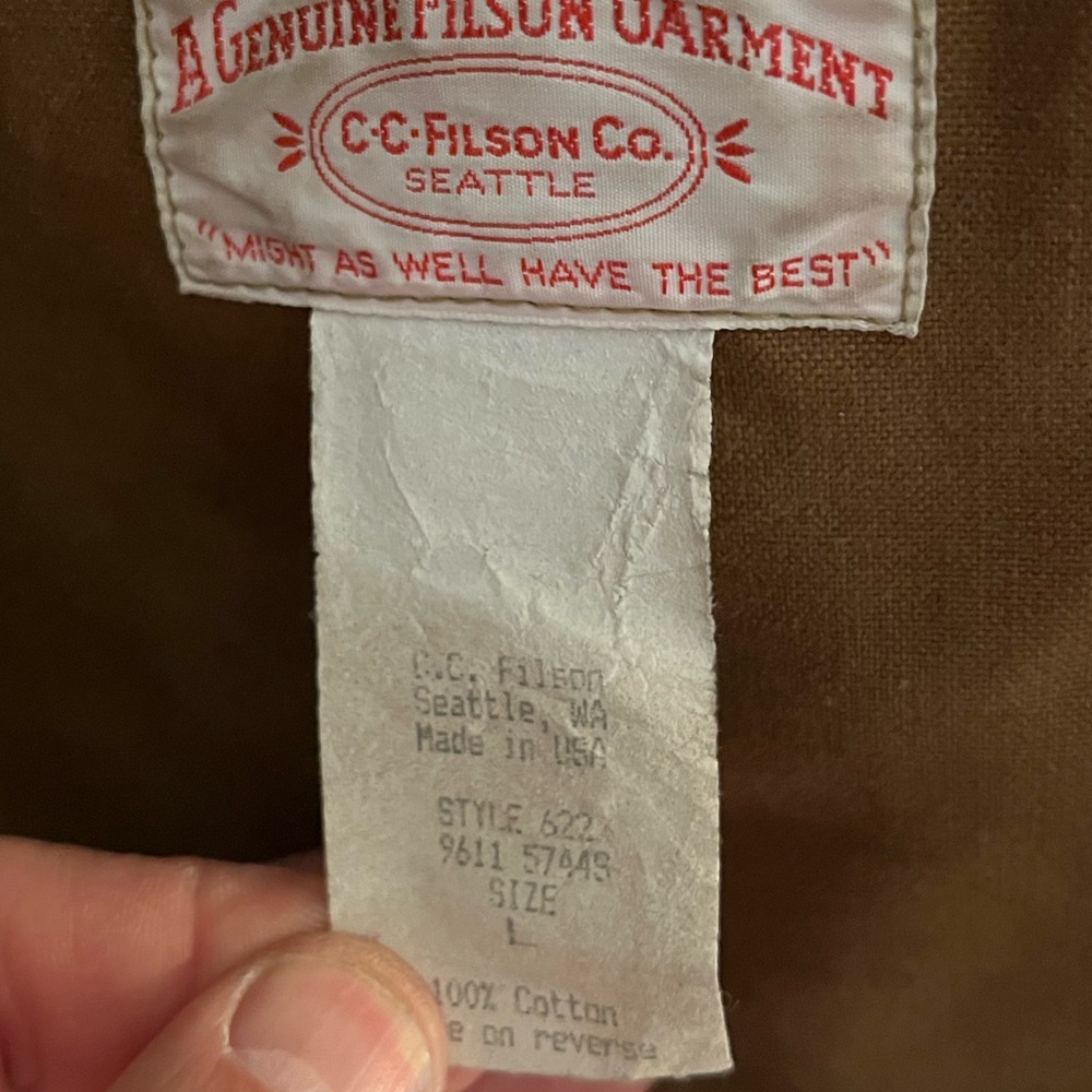 Vintage Filson Tin Cloth Short Hunting Jacket - Picture 9 of 10